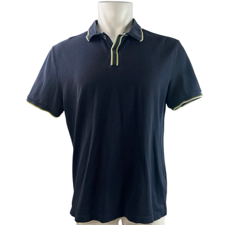 Banana Republic Luxury Touch Men's Blue Short Sleeve Collared Polo Shirt Top L