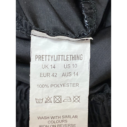 PRETTYLITTLETHING Women's Black Baggy Cargo Jogger Windbreaker Trousers Pants 10