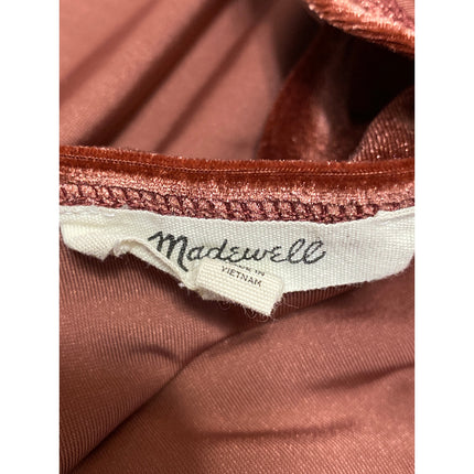 Madewell Women's Brown Velvet Velour Sleeveless V-neck Boxy Crop Tank Top Size S