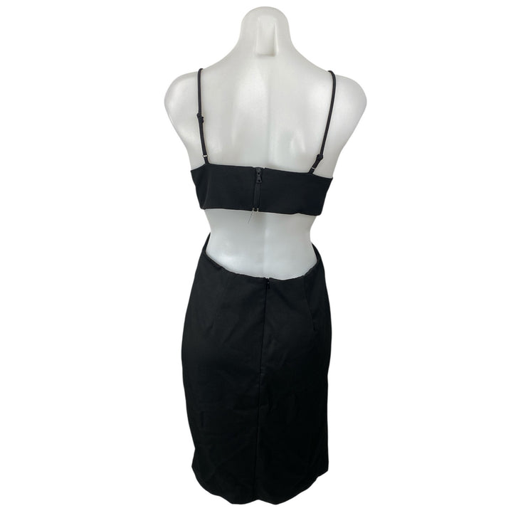 Bardot Women's Black Sleeveless Cutout V Neck Cami Mini Bodycon Dress Size M