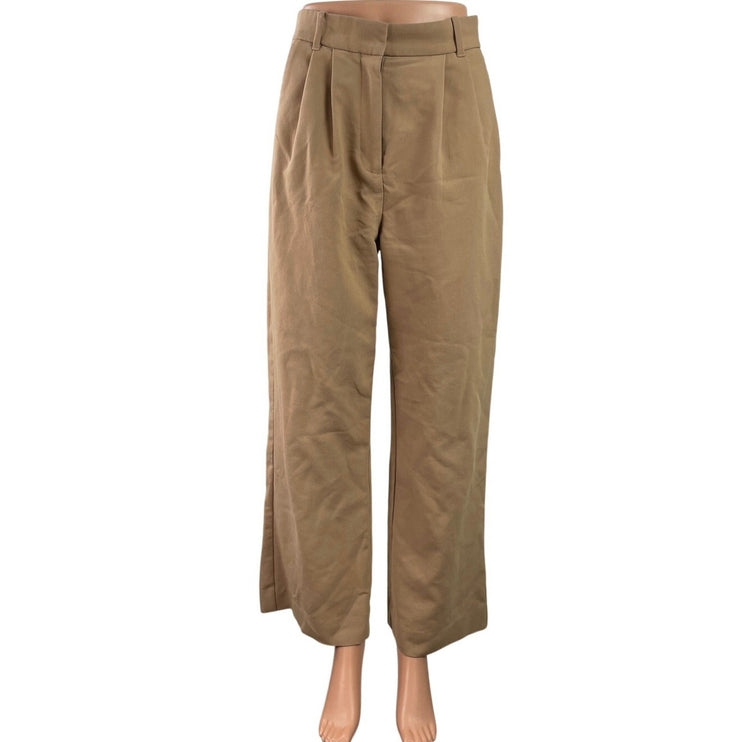 Abercrombie & Fitch Womens Brown Pleated High Waisted Wide Leg Trousers Pants 27