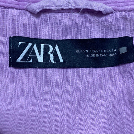 Zara Women's Purple Corduroy Long Sleeve Button Up Shirt Jacket Shacket Size XS