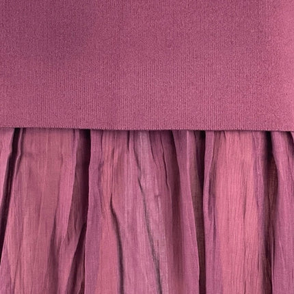 Zara Womens Purple Knit High Rise Dual Layered Pleated Midi Flare A-Line Skirt S