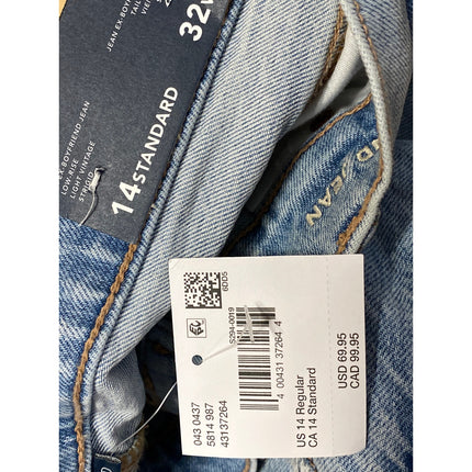 NEW American Eagle Strigid Women's Blue Distressed Baggy Denim Jeans Size 14