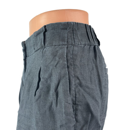 M&S Marks & Spencer Women's Black Pleated High Rise Casual Mini Shorts Size 4