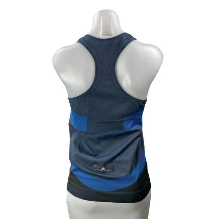 Adidas x Stella McCartney Blue Colorblock Racerback Athletic Workout Tank Top M