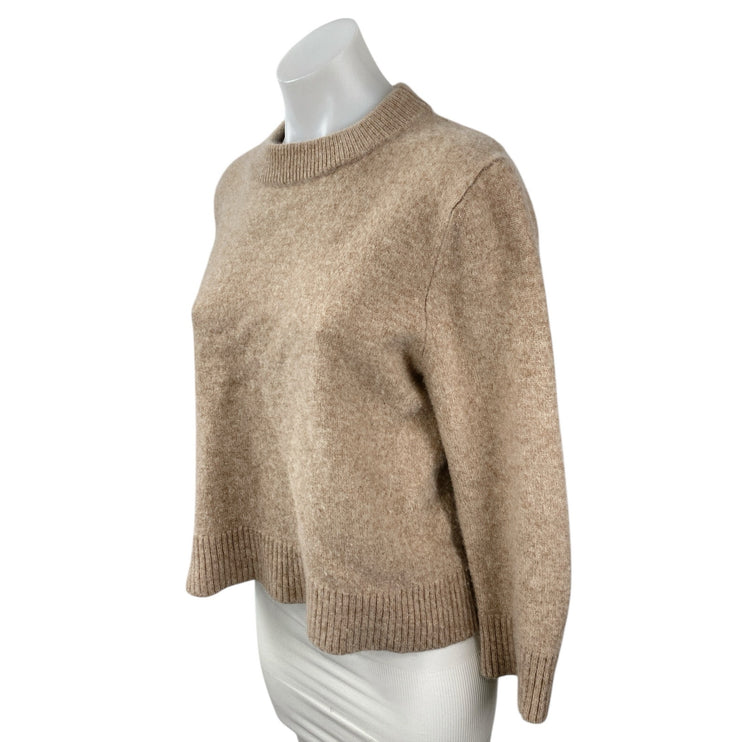 Quince 100% Cashmere Womens Beige Mock Neck Long Sleeve Sweatshirt Sweater Top S