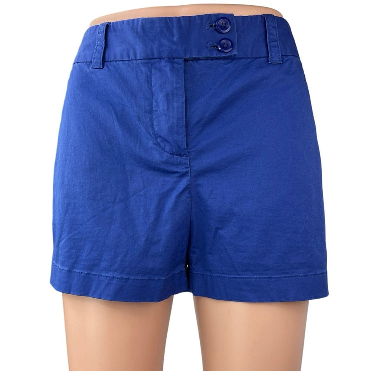 Vineyard Vines Women's Blue Mid Rise Button Zipper Casual Chino Shorts Size 6