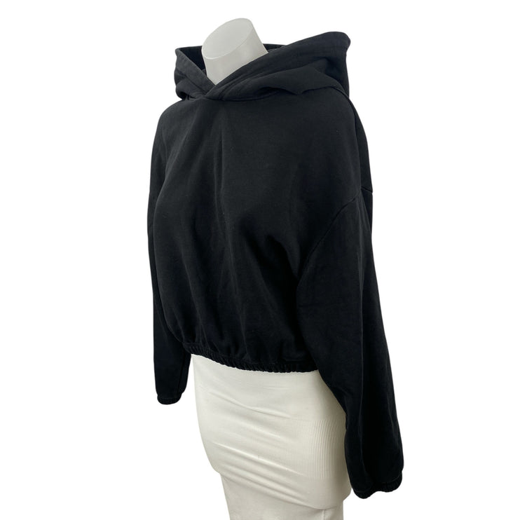 Zara Women's Black Yoga Athletic Activewear Crop Sweater Hoodie Sweatshirt Top L