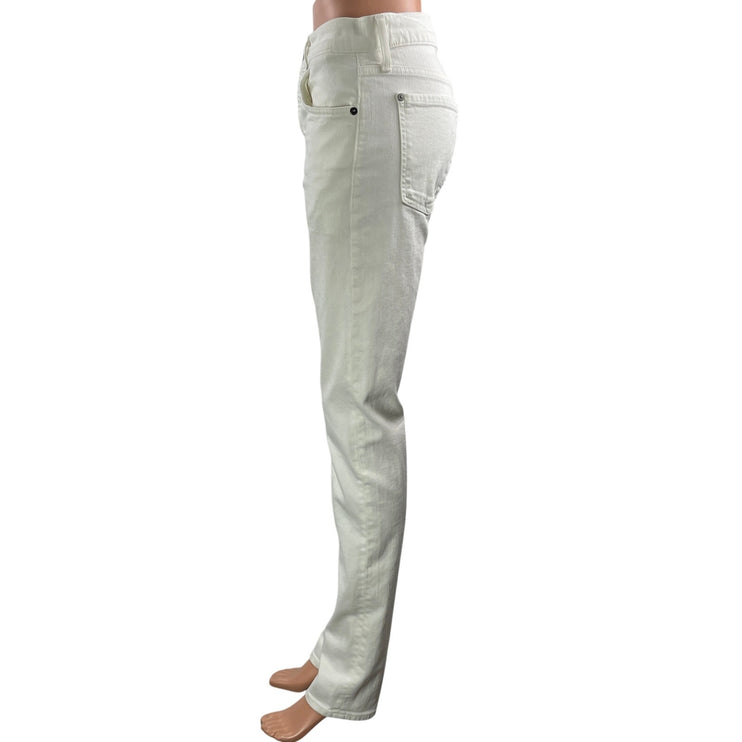 7 For All Mankind Luxe Performance White Slim Straight Denim Jeans Pants Size 29