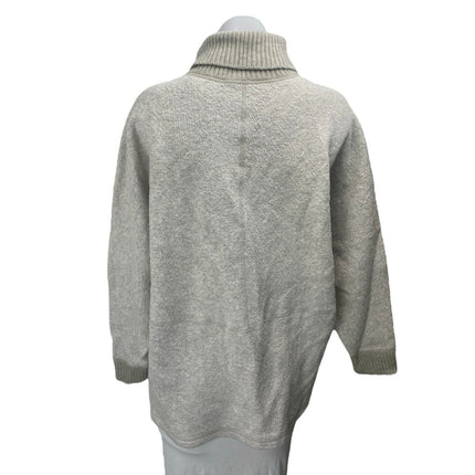 Lafayette 148 Women's Gray Long Sleeve Turtleneck Knit Pullover Sweater Top Sz M