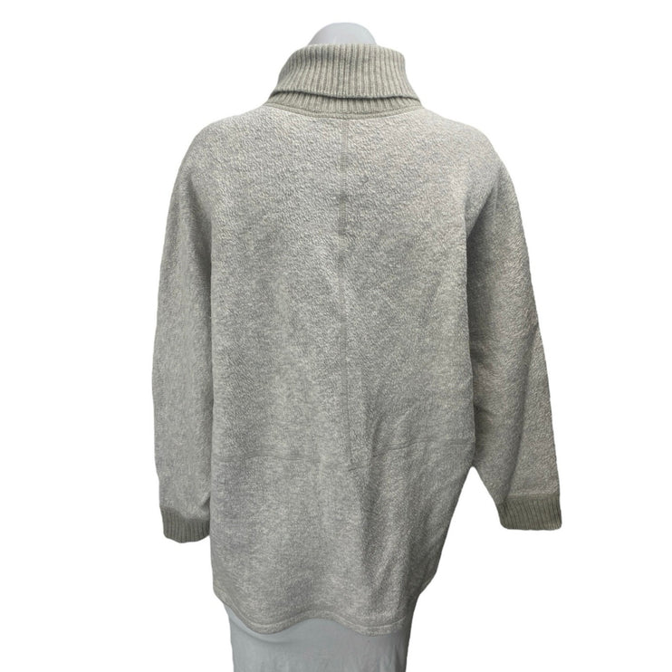 Lafayette 148 Women's Gray Long Sleeve Turtleneck Knit Pullover Sweater Top Sz M