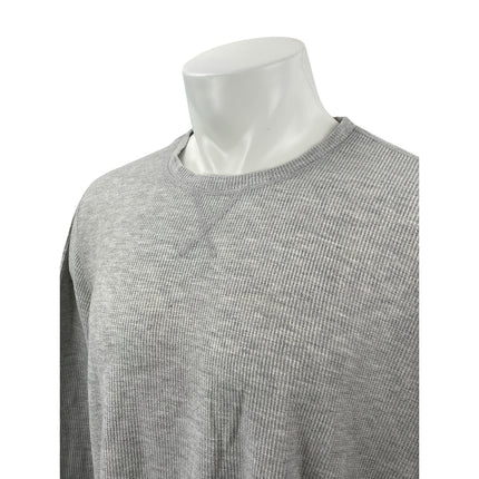 Eddie Bauer Men's Gray Heather Long Sleeve Crew Neck Waffle Knit Thermal Tee L