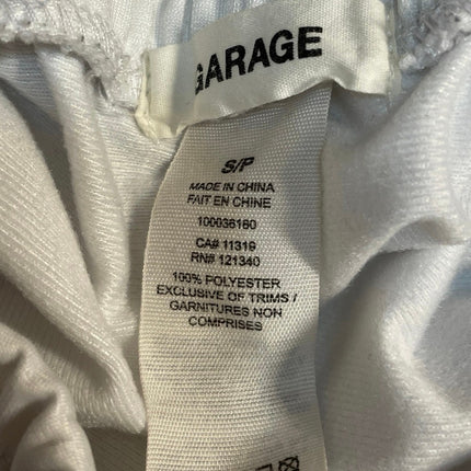 Garage Womens White Elastic Waist Snap Button Straight Leg Lounge Active Pants S