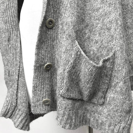 Eileen Fisher $348 Gray Alpaca Oversized Long Sleeve Cardigan Sweater Top Size L/XL