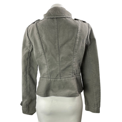 Banana Republic Women's Gray Long Sleeve Army Military Blazer Coat Jacket Size 6
