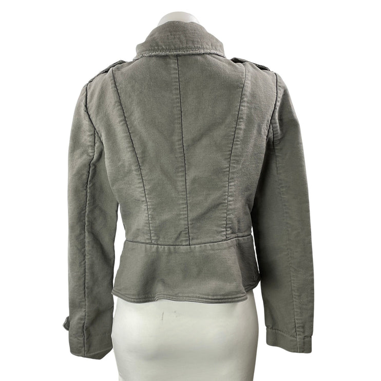 Banana Republic Women's Gray Long Sleeve Army Military Blazer Coat Jacket Size 6