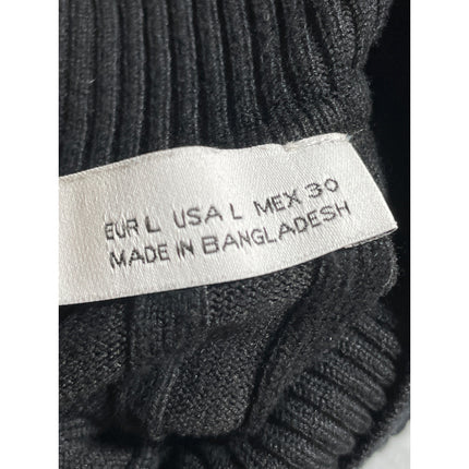 Zara Women's Black Ribbed Turtle Neck Long Sleeve Crop Sweatshirt Sweater Top L