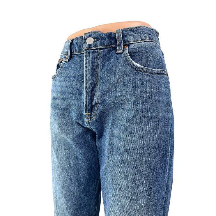 GAP Womens Blue High Rise Slim Fit Straight Leg Medium Wash Denim Jeans Pants 29