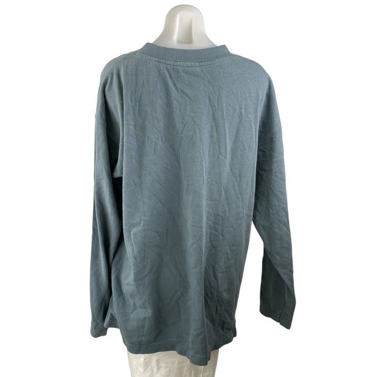 Harley Davidson Women's Blue Long Sleeve Crew Neck Henley T Shirt Tee Top Size L