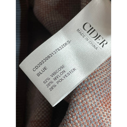 Cider Women's Blue Short Sleeve Argyle Collar Loose Polo Shirt Sweater Size 4XL