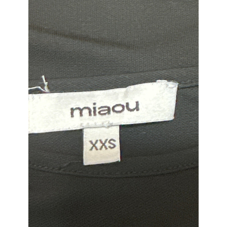 Miaou Women's Black Sleeveless High Neck Cutout Sheer Mesh Crop Tank Top Sz XXS