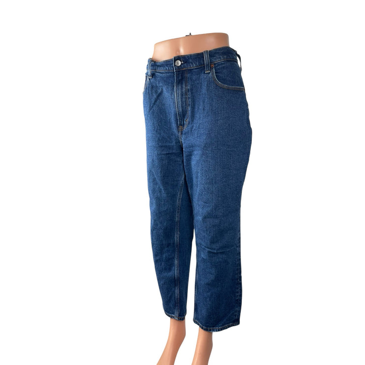 Abercrombie & Fitch The Ankle Straight Ultra High Rise Blue Denim Jeans Size 12