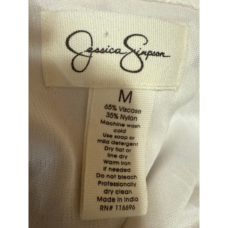 Jessica Simpson Multicolor Flutter Sleeve Tiered Midi Empire A-Line Dress Size M