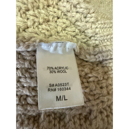 Milk & Honey Women's Brown Wool Cable Knit Tie Back Long Sleeve Sweater Top M/L