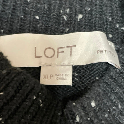 Ann Taylor LOFT Women's Black Bear Snow Christmas Knit Sweater Top Size XLP