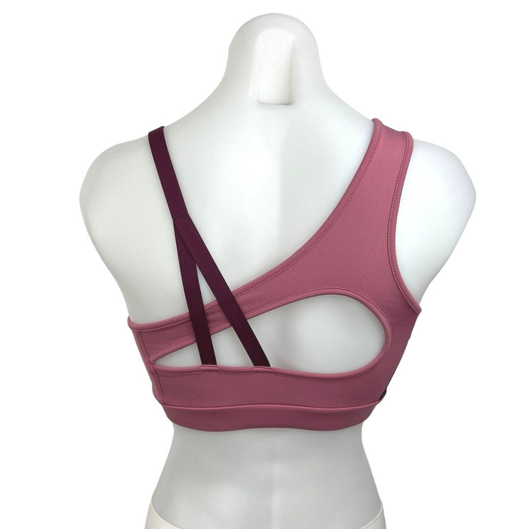 Gymshark Pink Strappy Asymmetric One Shoulder Fitness Activewear Sports Bra XS