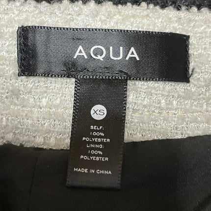 Aqua Women's Black Long Sleeve Cropped Tweed Button Up Cardigan Jacket Size XS
