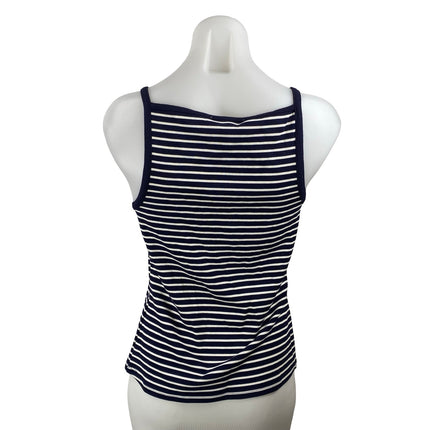 Philosophy Women's Blue White Stripe Square Neck Sleeveless Camisole Tank Top M