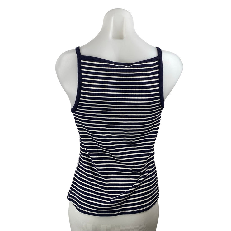 Philosophy Women's Blue White Stripe Square Neck Sleeveless Camisole Tank Top M