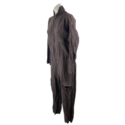 Matteo Women Black Long Sleeve Utility Cargo Denim Jean Coverall Jumpsuit Size S