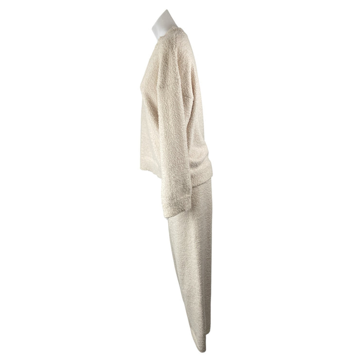 PrettyGarden Women's Fuzzy Sweater Wide Leg Pants Lounge Pajama Sleepwear Set S