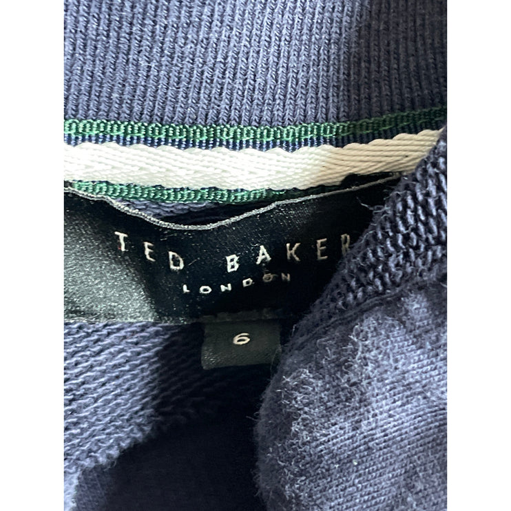 Ted Baker Men's Navy Blue Mock Neck Long Sleeve Henley Sweater Sweatshirt Top 6