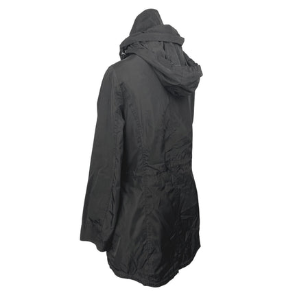 Michael Kors Women's Black Full Zip Drawstring Hoodie Hooded Rain Coat Jacket S