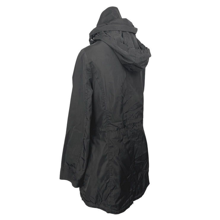 Michael Kors Women's Black Full Zip Drawstring Hoodie Hooded Rain Coat Jacket S