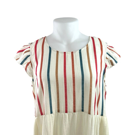 Margaux Riviera Multicolor Striped Colorblock Tiered Midi Shift Dress Size XL