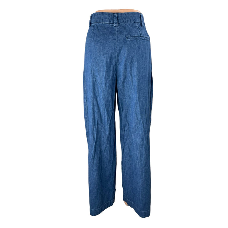 Old Navy Women's Blue Extra High Rise Wide Leg Baggy Denim Jeans Pants Size 10