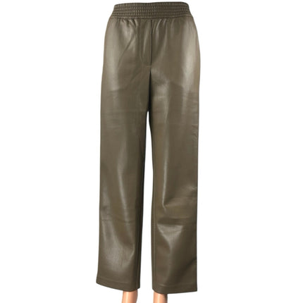 Aritzia Wilfred Brown Faux Vegan Leather Wide Leg High Waist Trousers Pants 2XS