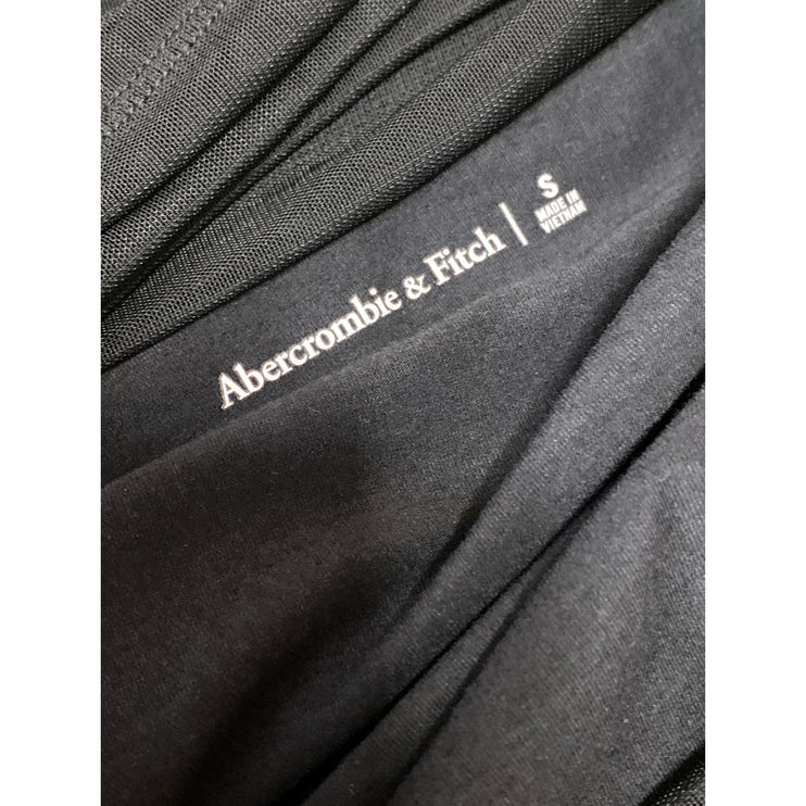 Abercrombie & Fitch Black Cowl Neck Mesh Long Sleeve Blouse Bodysuit Top Size S