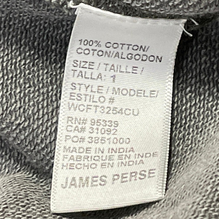 James Perse Green Gray Camo Camouflage Fleece Hoodie Hooded Sweatshirt Top Sz 1