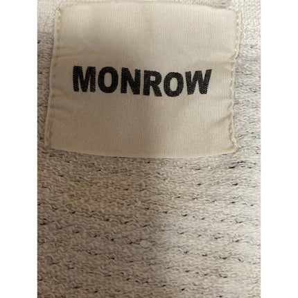 Monrow Women's Gray Kiss Mark Long Sleeve Crew Striped T Shirt Tee Top Size S
