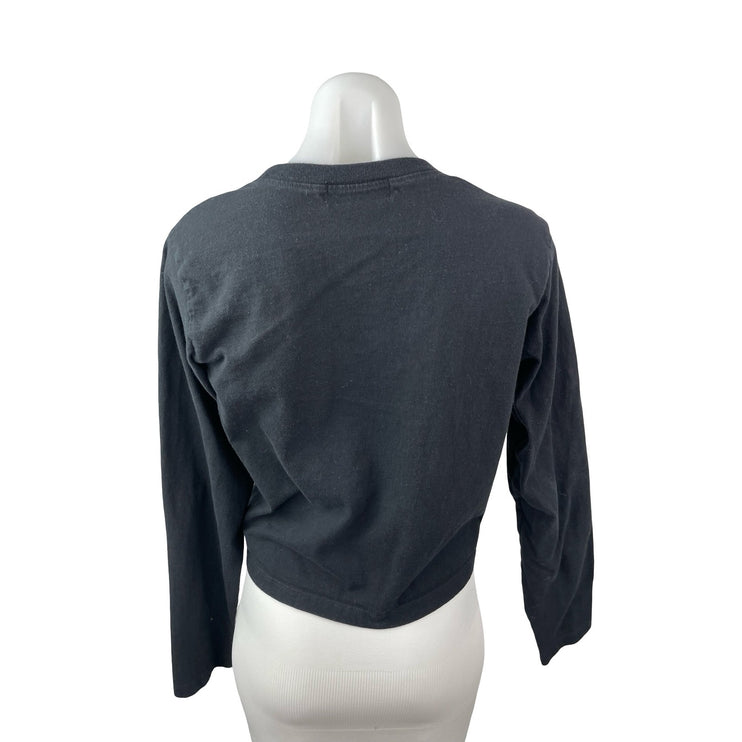Soulcycle Women's Black Skull Logo Long Sleeve Crewneck T Shirt Tee Top Size S
