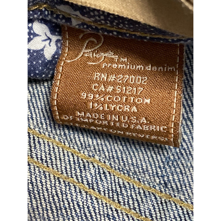 Paige Women's Blue Distressed Mid Rise Straight Leg Cropped Denim Jeans Size 29