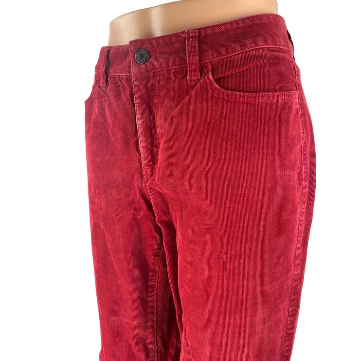 Talbots Women's Red Corduroy High Rise Wide Leg Bootcut Flare Trousers Pants 8