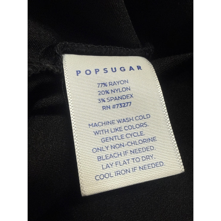 Popsugar Women's Black Mid Rise Slacks Skinny Straight Trousers Dress Pants Sz S