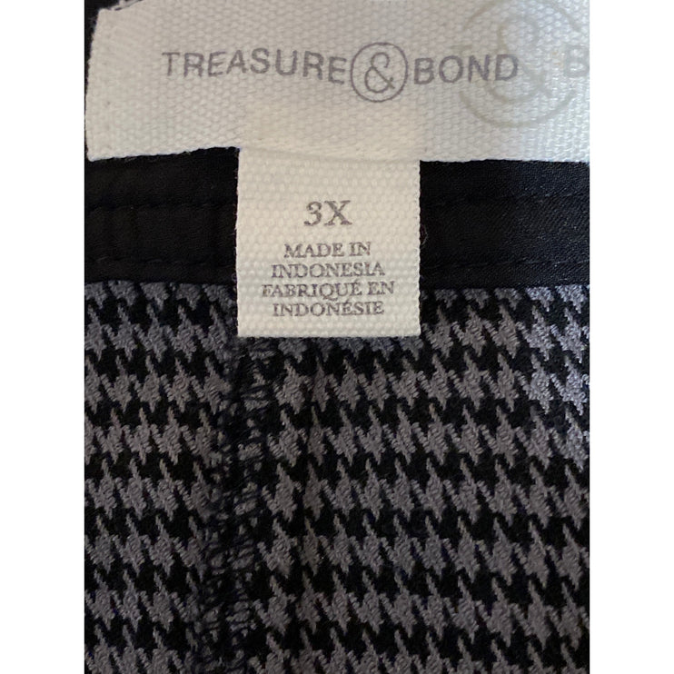 NEW Treasure & Bond Black Gray Houndstooth Button Front Pencil Mini Skirt 3X